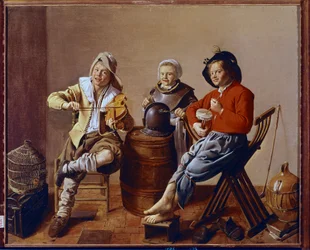 Zwei Jungen und ein Mädchen machen Musik