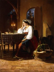 Spät nach Hause, 1854