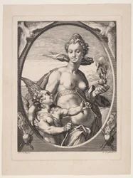 Venus und Amor, aus Drei heidnische Götter oder Göttinnen