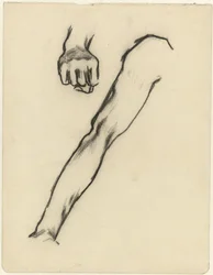 Studienblatt mit Arm und Hand