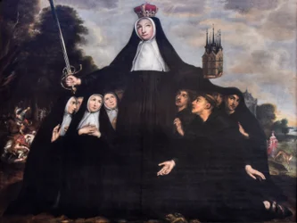 Heilige Begga als Schutzpatronin der Beginen und Begarden, Begijnhofkerk Mechelen 19-08-2023