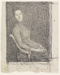 Porträt von Anna Dorothea Veth-Dirks, nach rechts sitzend
