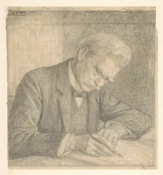 Porträt von J. van der Vegt, schreibend