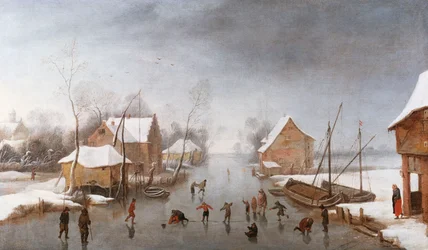Eine Winterflusslandschaft