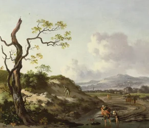 Eine Landschaft mit Reisenden