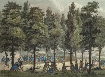 Die Marseillais auf den Champs-Elysees, 30. Juni 1792, graviert von Reinier Vinkeles und Daniel Vrydag