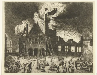 Der Brand im Alten Rathaus von Amsterdam, 1652