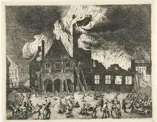 Der Brand im Alten Rathaus von Amsterdam, 1652