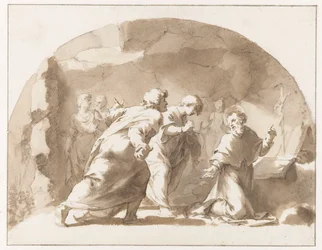 Der Hl. Gregor (?) in einer Höhle