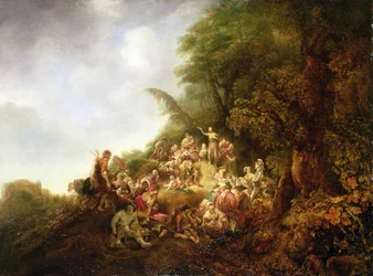 Johannes der Täufer predigt einer Menge