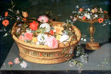 Ein Korb voller Blumen, um 1590-1625
