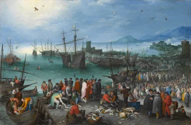 Hafenszene mit der Abreise des heiligen Paulus aus Caesarea, 1596