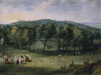 Infantin Isabella Clara Eugenia von Spanien im Parc de Mariemont, erstes Drittel des 17. Jahrhunderts
