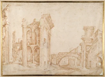 Ruinen des antiken Forums von Nerva, Rom (