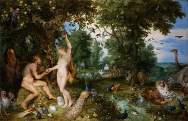 Der Garten Eden mit dem Sündenfall, um 1615