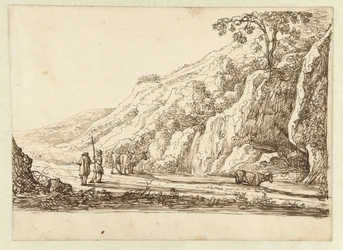 Landschaft mit Hirten und Kühen