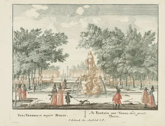 Der Venusbrunnen im großen Garten des Palastes Het Loo Ausgewählte Ansichten des berühmten Loo und anderer fürstlicher Häuser (Serientitel) Admirandorum quadruplex spectaculum (Serientitel)