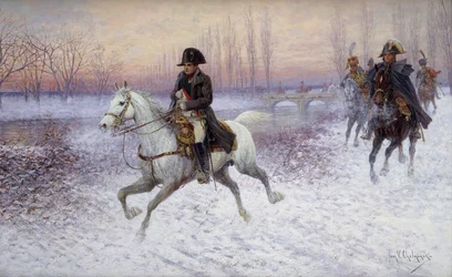 Napoleon an der Spitze einer Kavallerietruppe