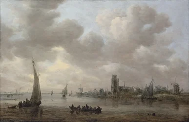 Blick auf die Maas mit Dordrecht im Hintergrund
