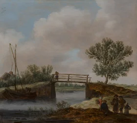 Landschaft mit Brücke, bekannt als 