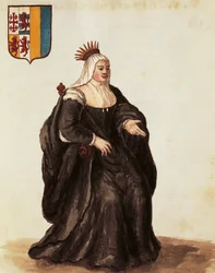 Porträt von Caterina Cornaro, Gravur von Giovanni Grevembroch