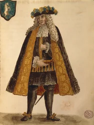 Sardischer Botschafter, aus Gli Abiti de Veneziani, illustriertes Kostümbuch