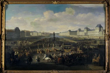 Ludwig XIV. nähert sich der Pont Neuf, Paris