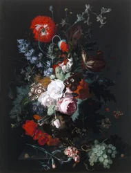 Stillleben mit Blumen und Obst, ca. 1715