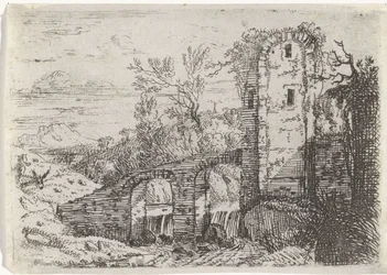 Steinerne Brücke über Wasserfall