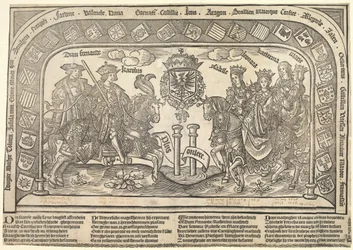 Die sechs Kinder von Philipp dem Schönen: Eleonore von Kastilien, Karl V., Isabella von Österreich, Ferdinand I., Maria und Katharina, ca. 1523