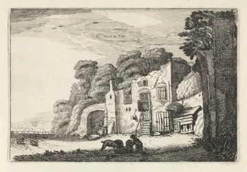 Landschaft mit dem verlorenen Sohn bei den Schweinen