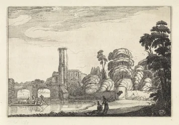 Brücke bei einer Ruine