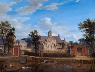 Das Schloss von Goudestein am Fluss Vecht, in der Nähe von Maarsen