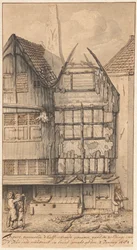 Zwei ausgebrannte Häuser in der Oude Nieuwstraat, 1682