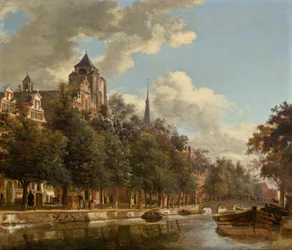 Blick auf einen niederländischen Kanal, ca. 1670