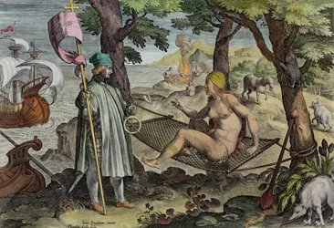 Vespucci entdeckt Amerika, Platte 2 aus 