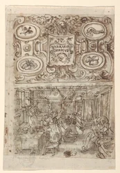 Vorentwurf für Titelblatt zu Vermis Sericus ("Die Einführung des Seidenwurms") Druckserie; Vorentwurf für pl. 3 (Die Inkubation der Seidenwurmeier)