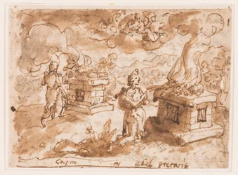 Opfer von Kain und Abel, Vorentwurf für "Spiritus Pietatis" (Der Geist der Frömmigkeit, Platte 6 in der Druckserie "Die sieben Gaben des Heiligen Geistes")