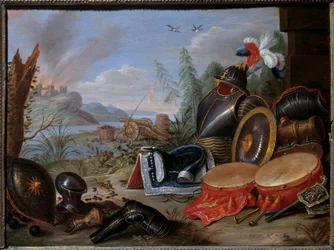 Trophäe der Waffen. Gemälde von Jan I Kessel der Ältere (1626-1679)