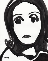 Greta Garbo Illustration in Schwarz-Weiß