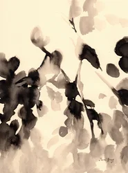 Blätter abstrakt in Tinte II, ca. 2019