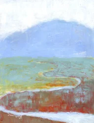 Berglandschaft mit Sumpf und Wildblumen für Annabelle, ca. 2021