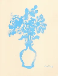 Stillleben in Blau und Creme