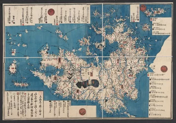 Eine Karte der Insel Kiushiu (Kyushu)