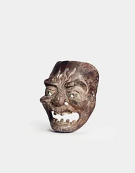 Eine hölzerne Gigaku-Maske