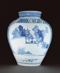 Blau-weiße Vase