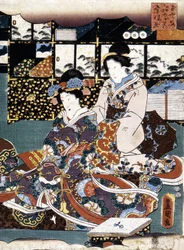 Japanischer Druck: zwei Frauen, n.d.