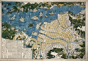 Karte von Nagasaki, Japan, ca. 1868