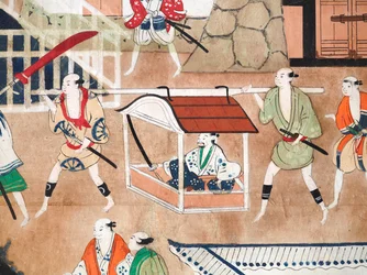 Osakazu Byobu - Japanischer achtteiliger Wandschirm (Malerei)