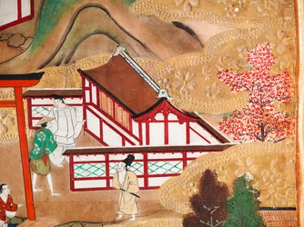 Osakazu Byobu - Japanischer achtteiliger Faltbildschirm